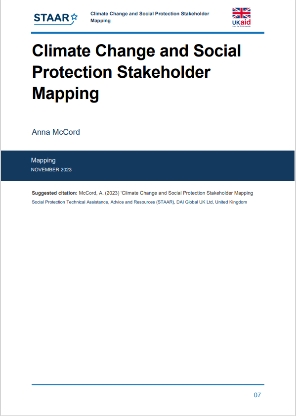 Climate Change SP Stakeholder mapping